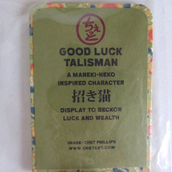 NEW DAY OF THE DEAD MANEKI-NEKO LUCKY BECKONING CAT DESK TALISMAN SIGN - Picture 4 of 4